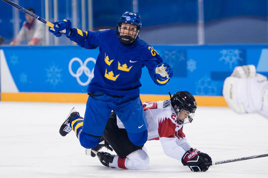 Hanna Olsson of Sweden in the Women's Ice Hockey
