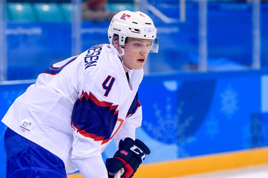Johannes Johannesen of Norway in the ice hockey game