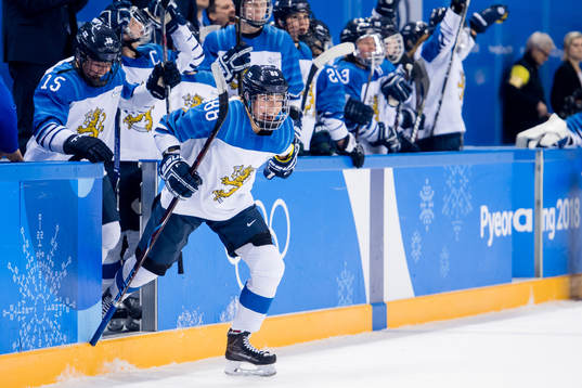 Ronja Savolainen of Finland celebrating