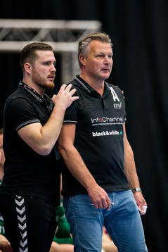Helsingborgs Oskar Hansson och tränare Ulf Sivertsson