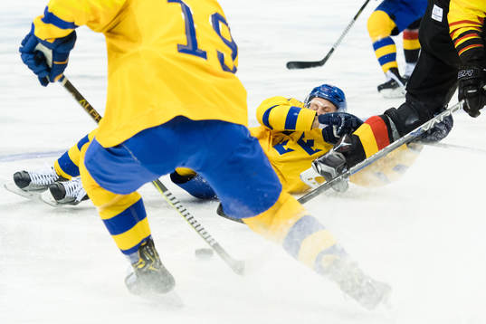 Alexander Bergström of Sweden  in the Men's Ice Hockey