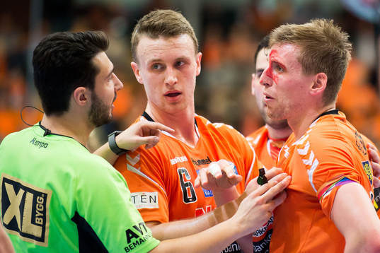 Kristianstads Olafur Gudmundsson blodig