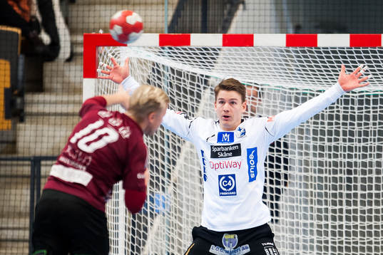 Kristianstads målvakt Leo Larsson och Lugis Hampus