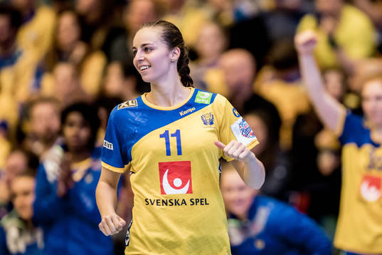 Sveriges Daniela Gustin jublar