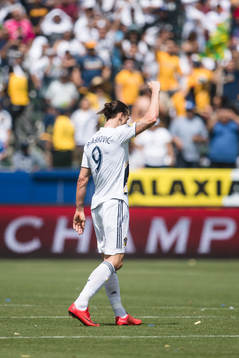 LA Galaxys Zlatan Ibrahimovic jublar