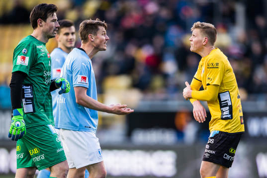 Malmö FFs Markus Rosenberg och Elfsborgs Joakim Nilsson