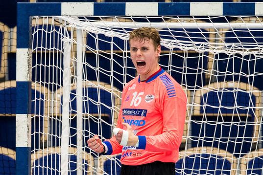 HK Malmös målvakt Kristian Saeverås jublar