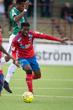 Helsingborgs Mohammed Abubakari  i fotbollsmatchen i