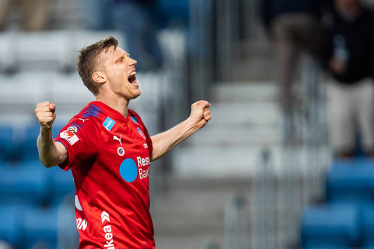 Helsingborgs Abdri Runar Bjarnason jublar