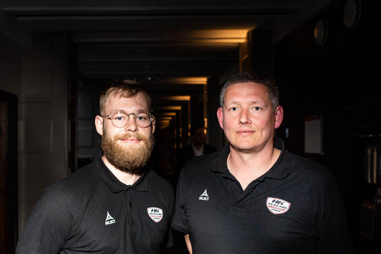 HK Malmös Hampus Nygren och tränare Stian Tönnesen