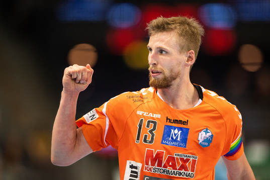 Kristianstads Olafur Gudmundsson jublar