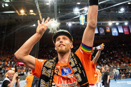 Kristianstads Olafur Gudmundsson jublar