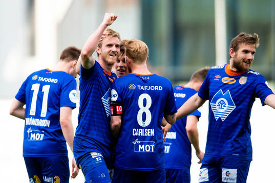 Torbjørn Agdestein of Aalesund celebrates the 1-3 goal