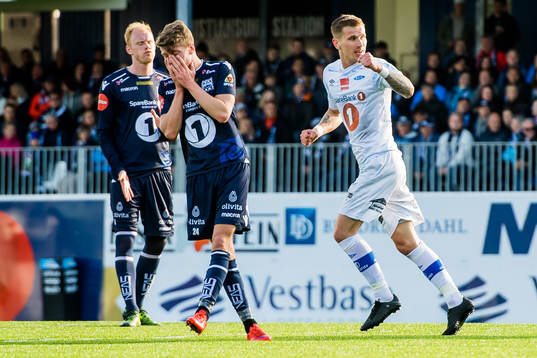 Erik Tønne of Ranheim celebrates