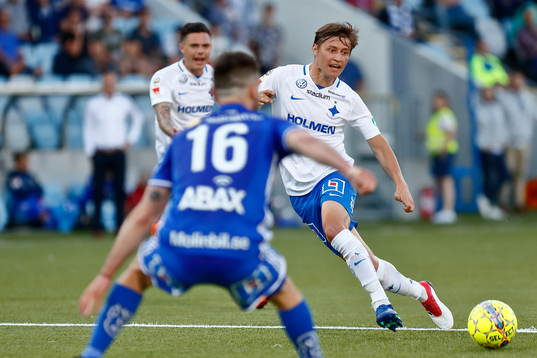 Norrköpings Simon Thern fotbollsmatchen i Allsvenskan
