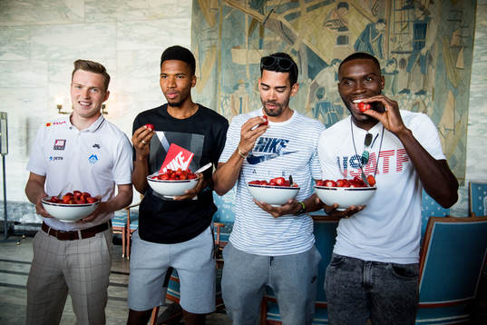 Karsten Warholm of Norway, Abderrahman Samba of Qatar,