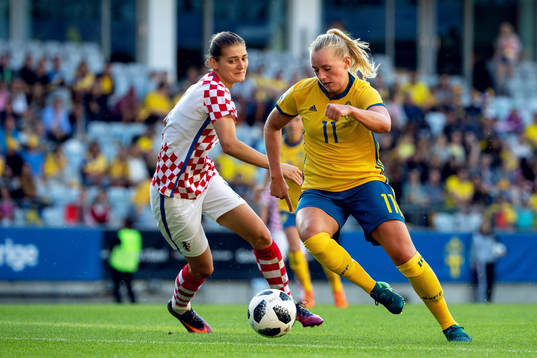 Kroatiens Mihaela Horvat och Sveriges Stina Blackstenius