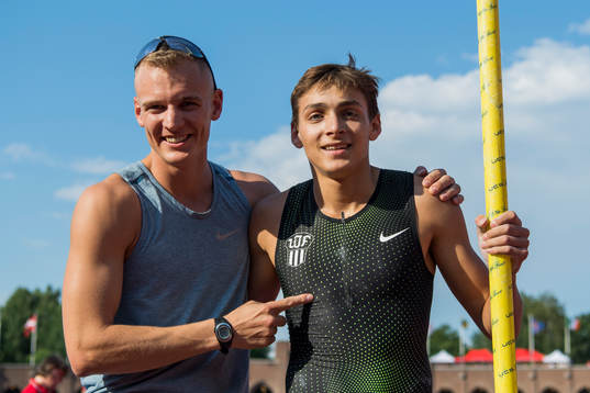 Sam Kendricks of USA and Armand Duplantis of Sweden