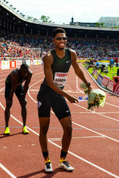 Abderrahman Samba of Qatar celebrates