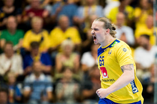 Sveriges Lukas Nilsson jublar