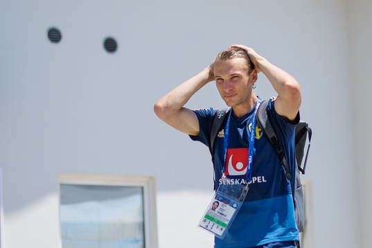 Albin Ekdal of the Swedish national football team at a