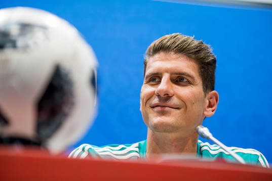 Mario Gomez of the German national football team at a press