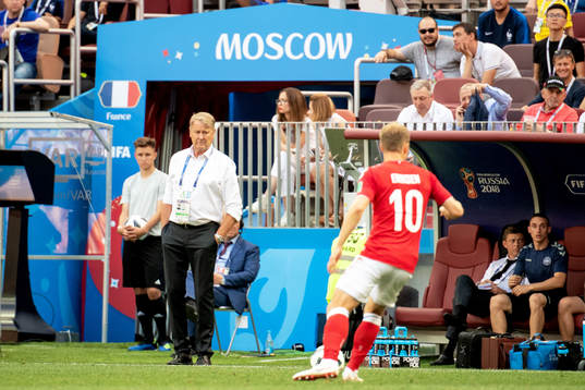 head coach Åge Hareide of Denmark