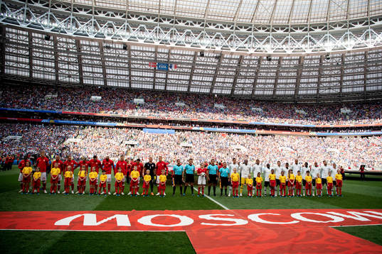 Players of Denmark and France