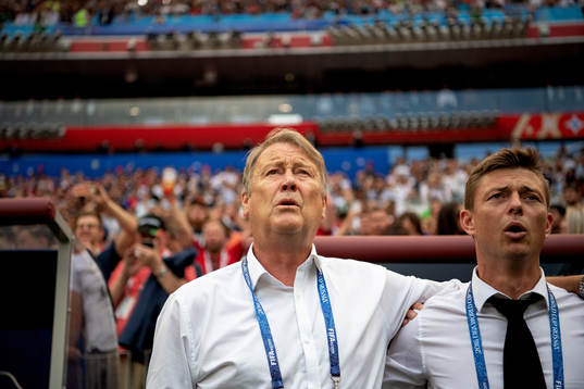 head coach Åge Hareide of Denmark