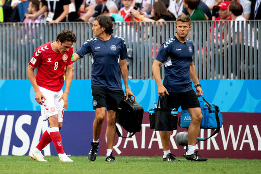 Thomas Delaney of Denmark leaves the pitch