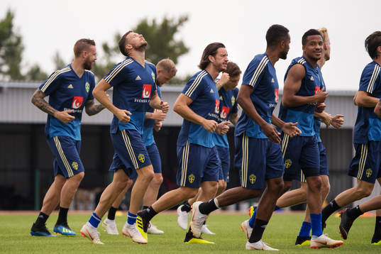 Marcus Berg and Gustav Svensson of the Swedish national