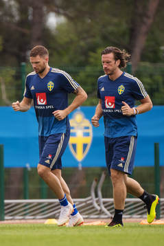 Marcus Berg and Gustav Svensson of the Swedish national