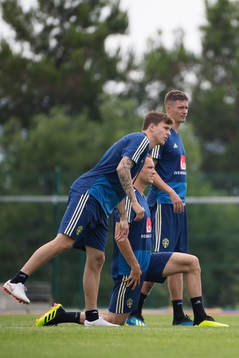 Victor Nilsson Lindelöf, Albin Ekdal and Mikael Lustig of