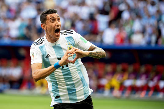 Angel Di Maria of Argentina celebrates