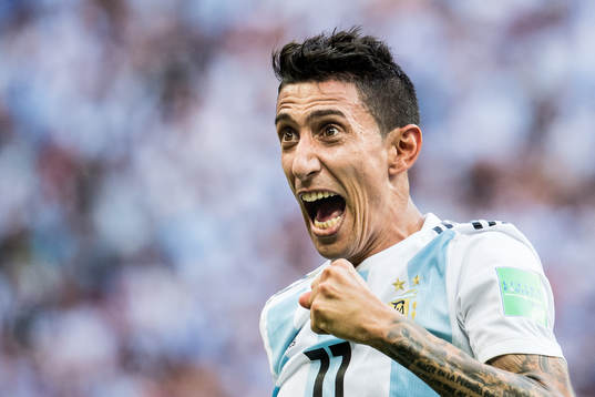 Angel Di Maria of Argentina celebrates