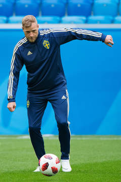 John Guidetti of the Swedish national football team at a