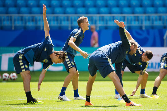Albin Ekdal of the Swedish national football team at a