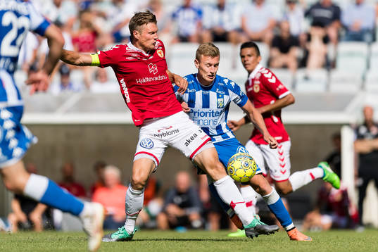 Kalmars Viktor Elm och IFK Göteborgs Sebastian Ohlsson