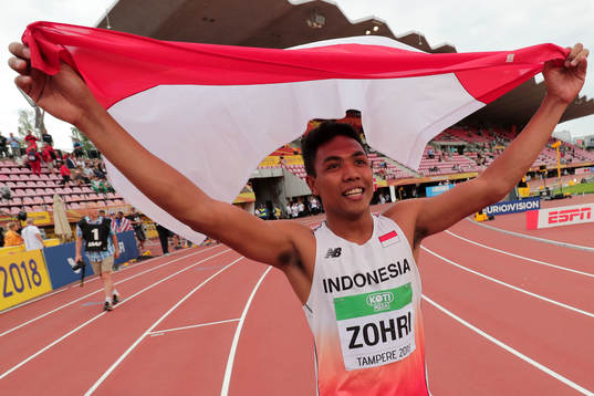 Lalu Muhammad Zohri, INA winner of 100 metres