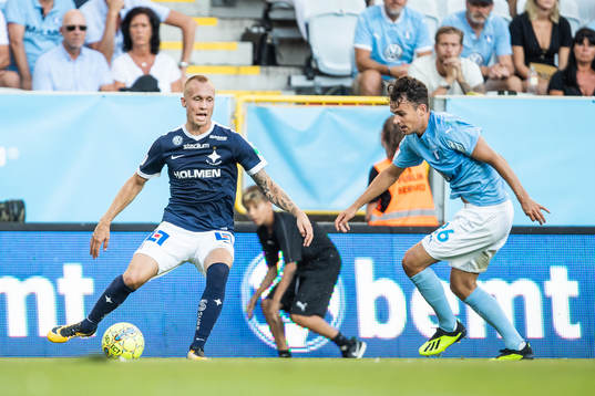 Norrköpings Gudmundur Thorarinsson och Malmö FFs Andreas