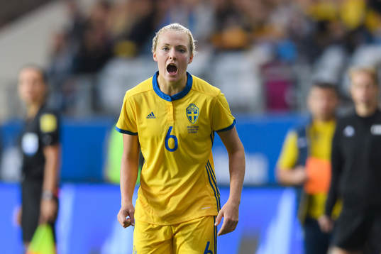 Sveriges Magdalena Eriksson reagerar