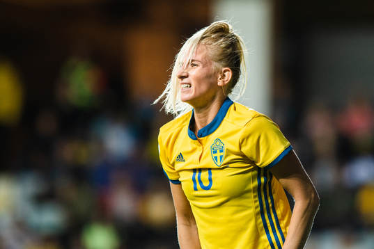 Sveriges Sofia Jakobsson grimaserar
