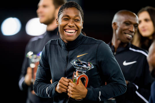 Caster Mokgadi Semenya of South Africa with the Diamond