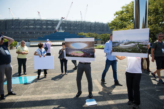 Staff showcase how the Olympic Stadium, arena to be used