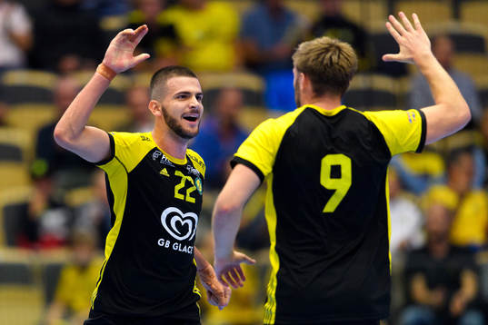 Sävehofs Gzim Salihi jublar