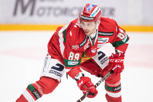 Moras Ryan Johnston  i ishockeymatchen i SHL mellan Mora