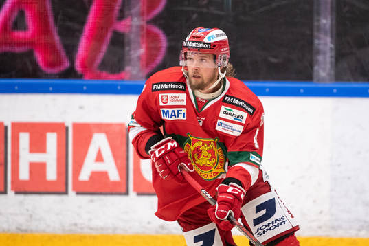 Moras Viktor Amnér  i ishockeymatchen i SHL mellan Mora
