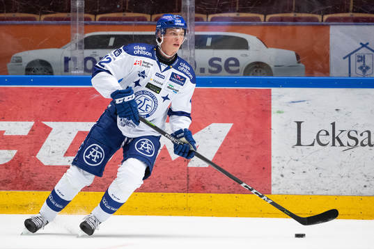 Leksands Wilde Bröms i ishockeymatchen i Hockeyallsvenskan