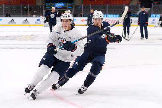 Ryan Nugent-Hopkins and Alex Chiasson