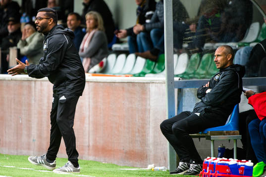 Ängelholms tränare Alexander Tengryd och Henrik Larsson